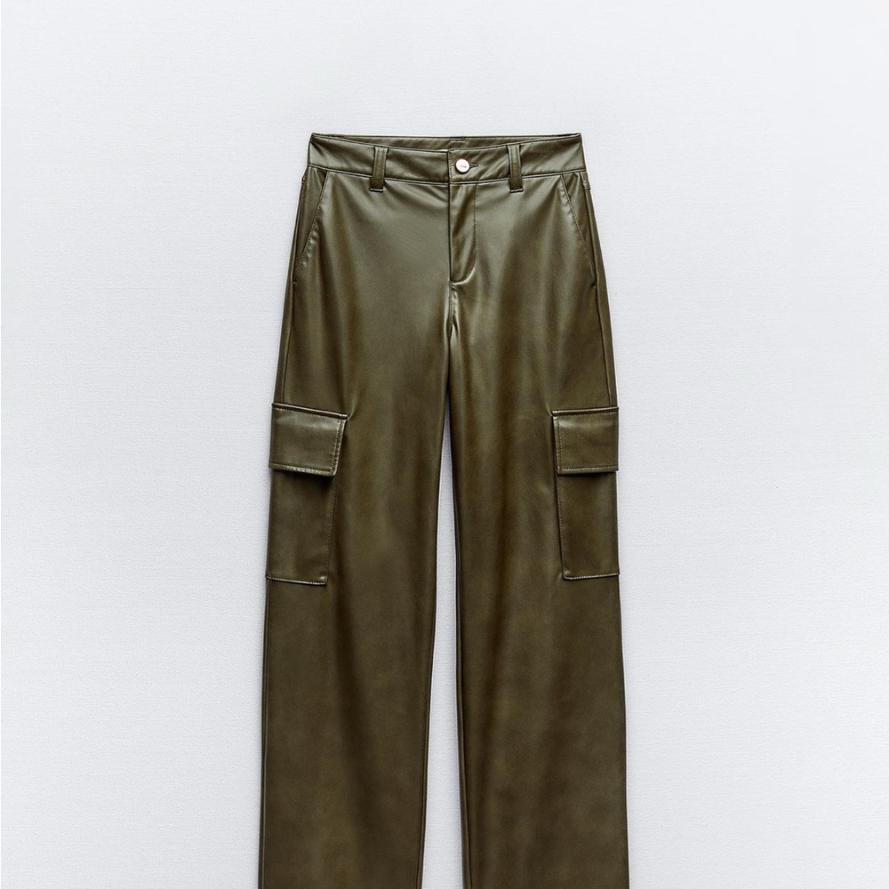 Zara Olive Green Straight Leg Pants
